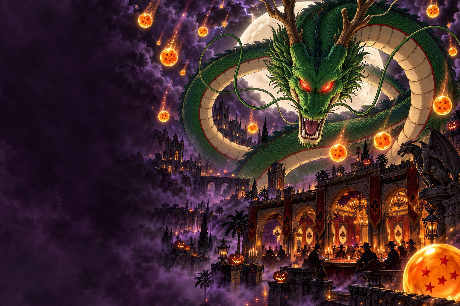 El Usu-Dragón aparece bajo la luna de Halloween y deja caer sus bolas mágicas