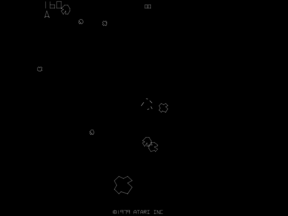 Asteroids gameplay screen