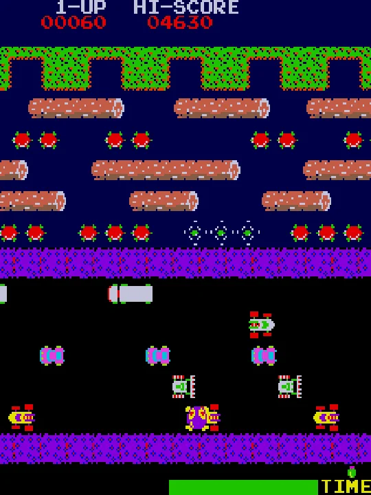 Frogger gameplay screen