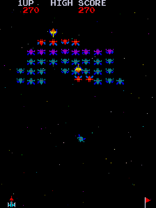 Pantalla de Galaxian