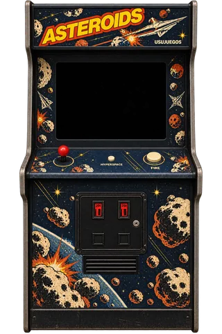 Asteroids arcade cabinet in the UsuArcade arcade