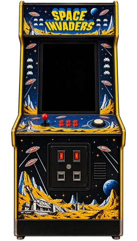 Space Invaders arcade cabinet in the UsuArcade arcade