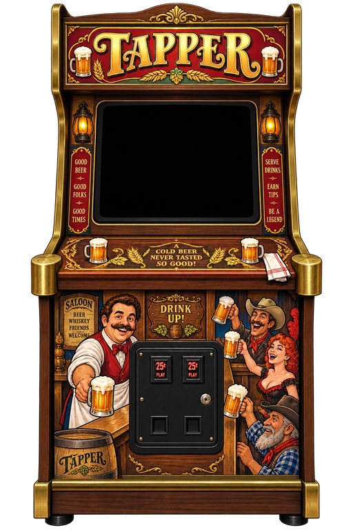 Tapper arcade cabinet in the UsuArcade arcade